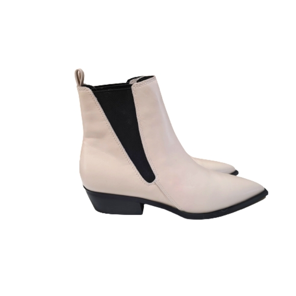 Nine West Danzy Chelsea Ankle Boots Women's Size 7 White Leather - Picture 14 of 16